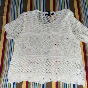 Forever 21 White eyelet knit sweater